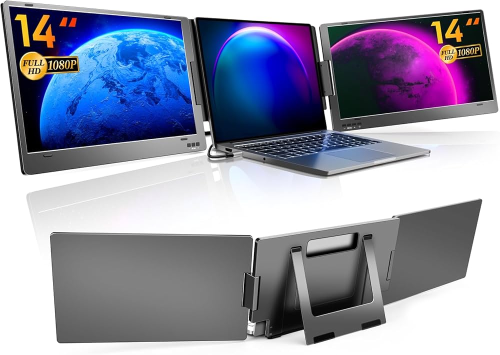 Amazon.co.jp: RAKUTOP モバイルモニター 14インチ トリプルモニター