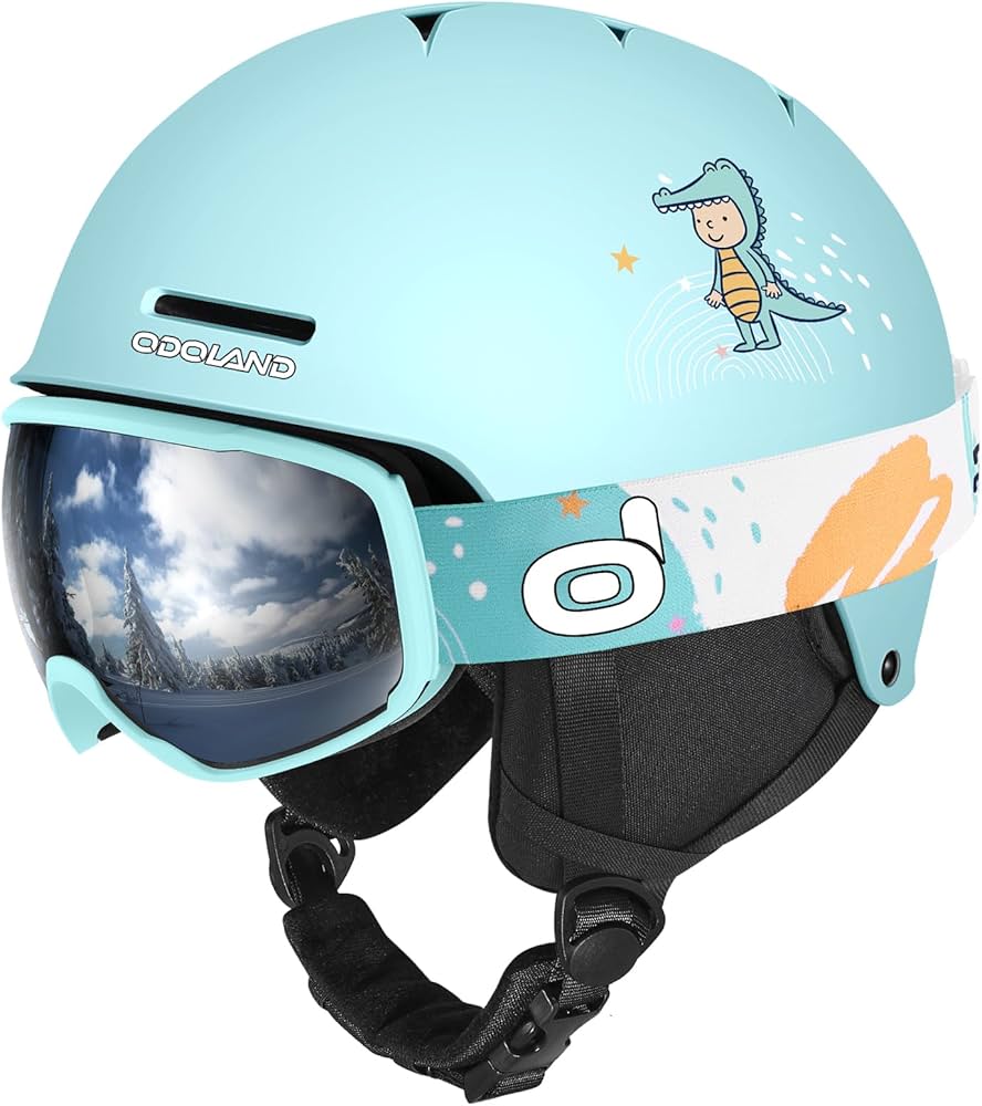 Amazon | Odoland 子供用スキーヘルメット ゴーグル付き スノーボード