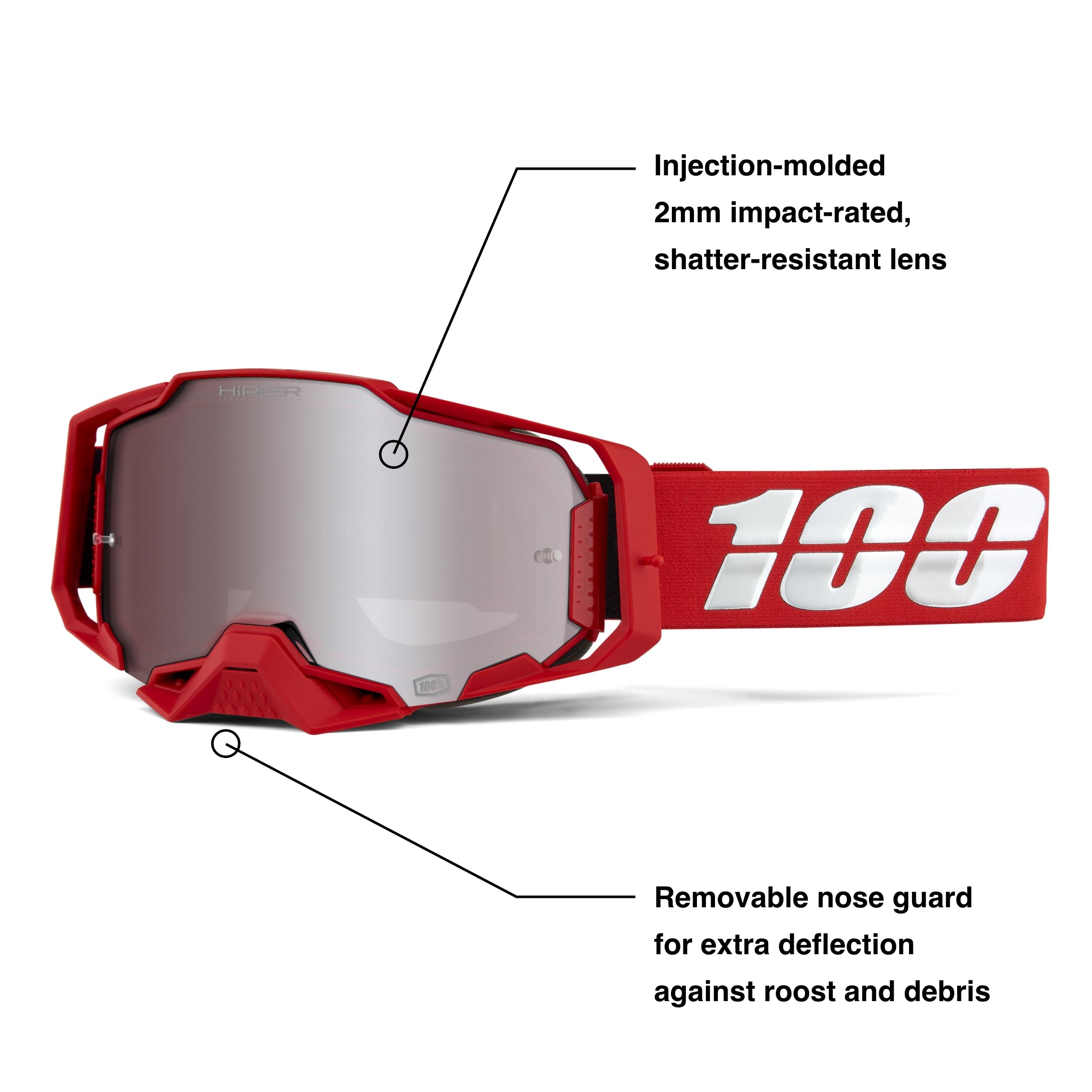 Amazon.co.jp: 100% Armega モトクロス&マウンテンバイクゴーグル - MX