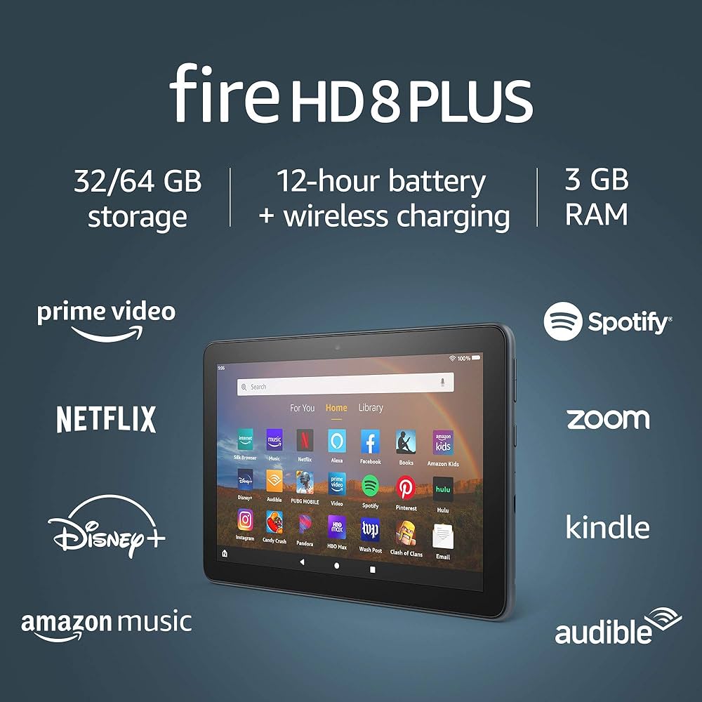 2020 Slate Fire HD 8 Tablet, 8'' HD Display, 64 GB | Amazon