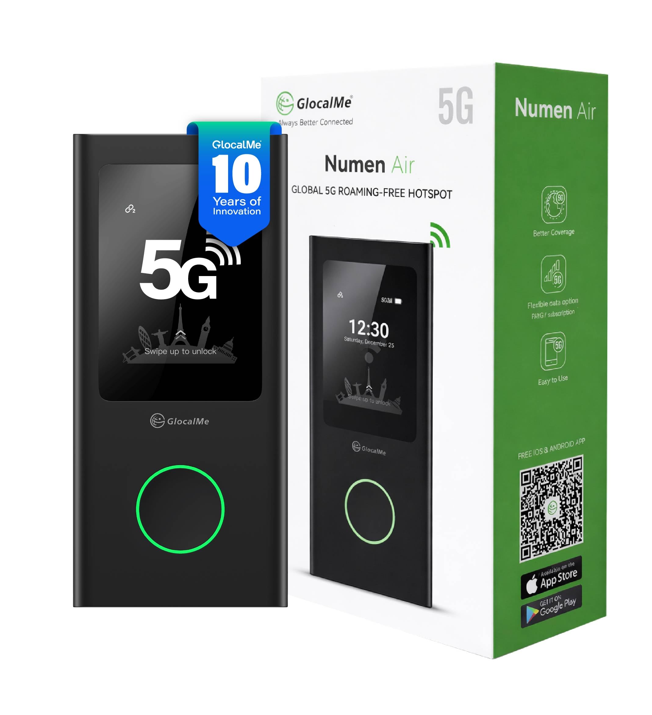 GlocalMe Numen Air 5G Mobile WiFi Router WiFi 5, Global Frequency