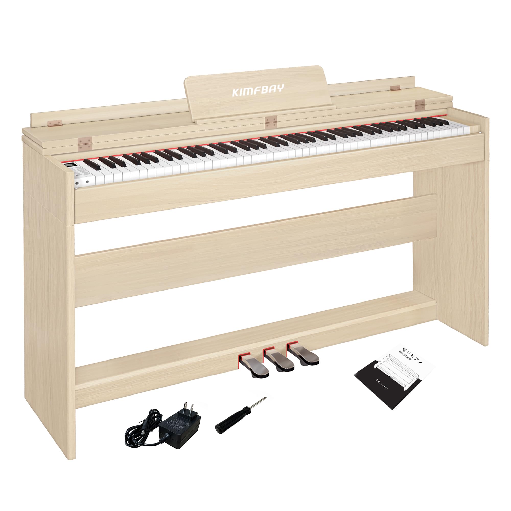 木製 電子ピアノ88鍵盤 木製 本体 Digital Piano ホワイト