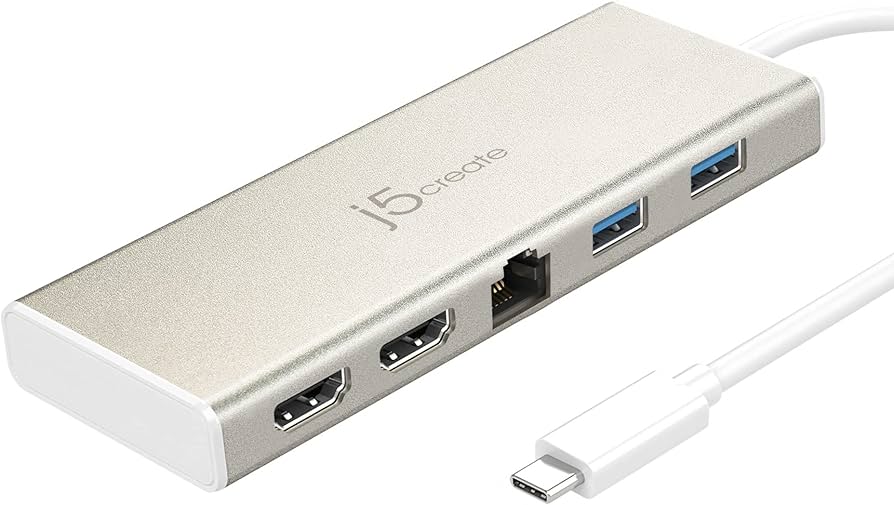 Amazon.com: j5create USB-C Mini Dock- Type C Hub with 2X HDMI, 2X