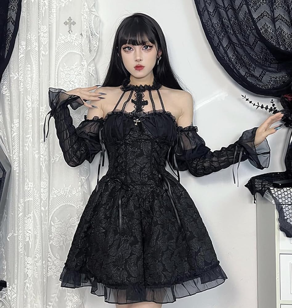 Amazon.co.jp: [SUAIARTCOLE] ゴシック ゴスロリ ワンピース