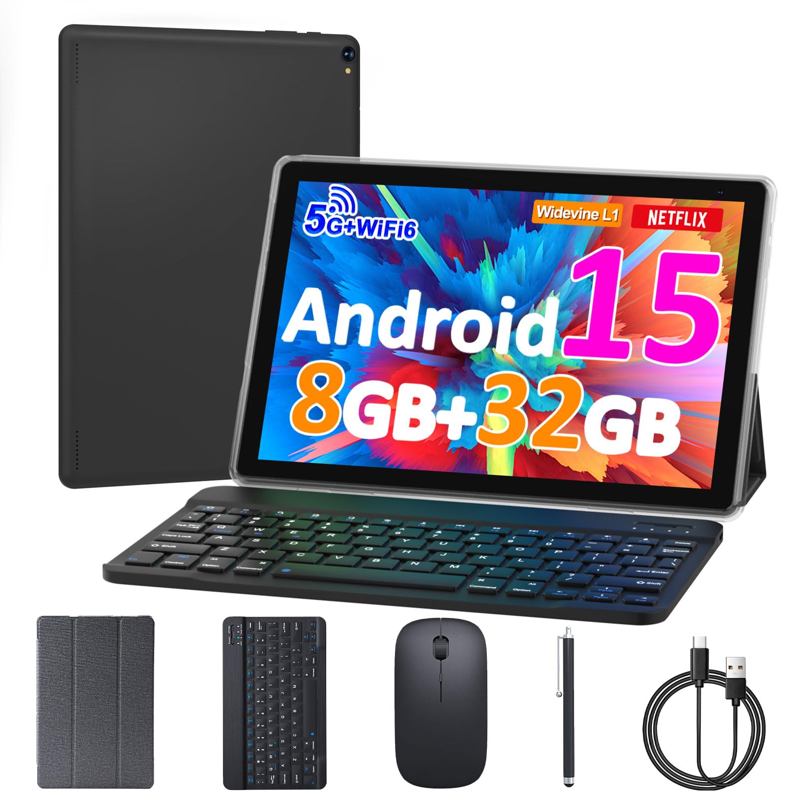 Amazon.com : 10 inch Android 15 Tablet, 8GB RAM 32GB ROM Powerful