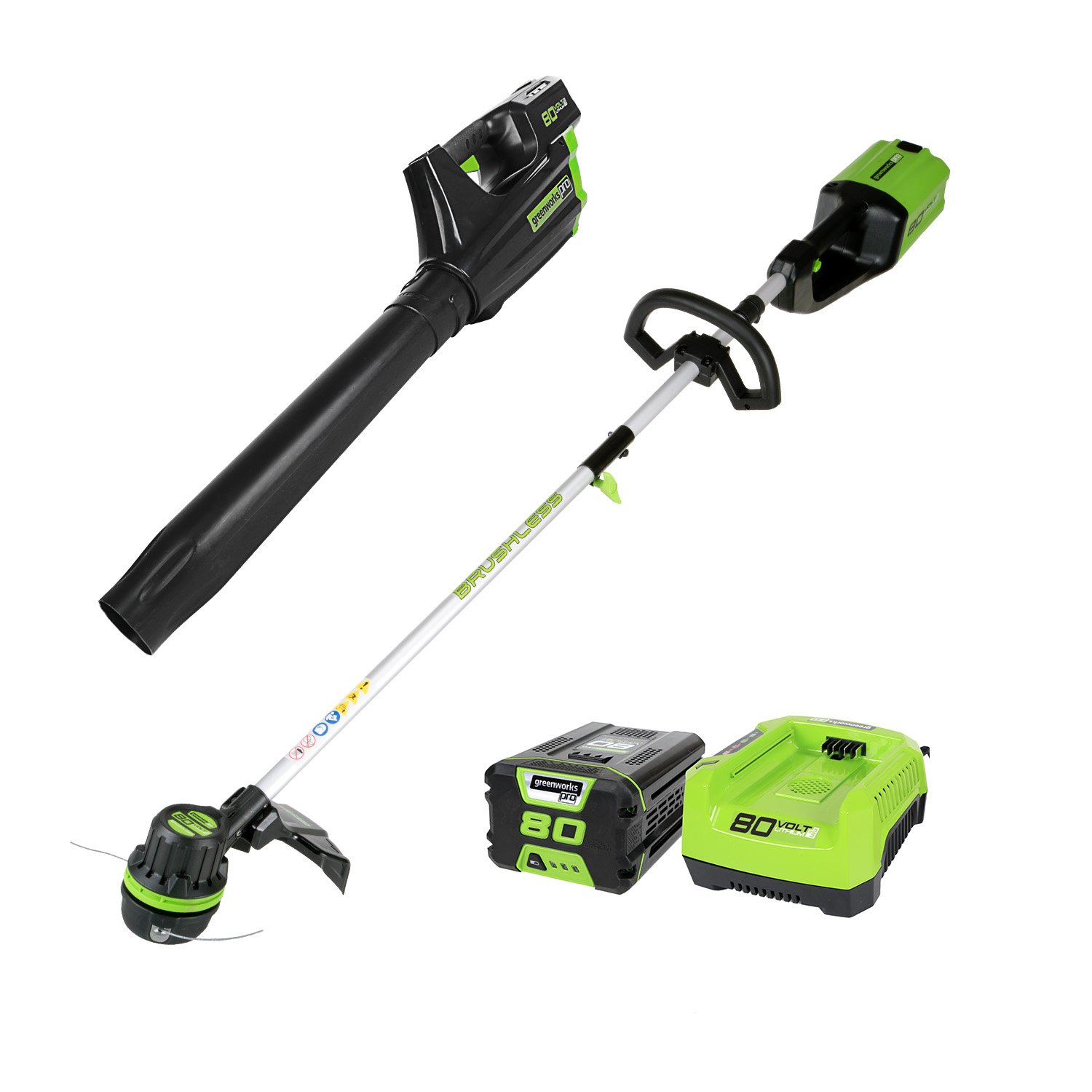 Amazon.com : Greenworks 80V Brushless Cordless Yard Tool Combo Kit