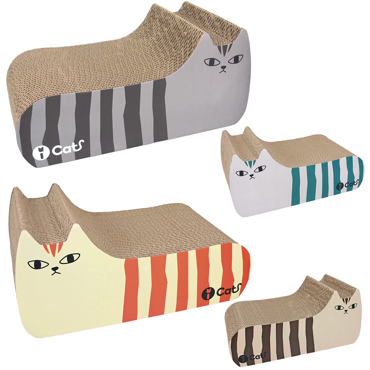 Amazon | iCat アイキャット オリジナル つめとぎ しまネコ グレー