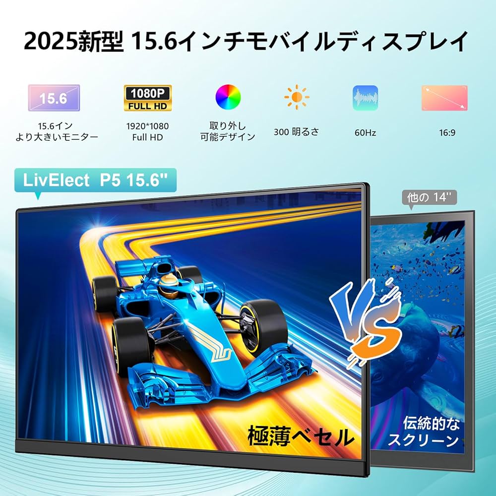 Amazon.co.jp: モバイルモニター 15.6インチ【2025新型ノートパソコン