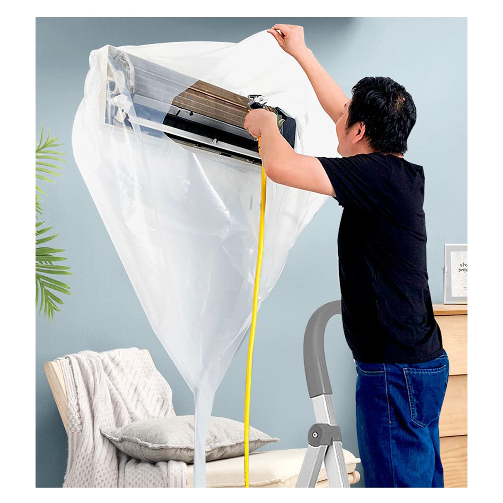 Amazon.co.jp: エアコン 洗浄カバー 壁掛用 エアコン 掃除カバー 家庭