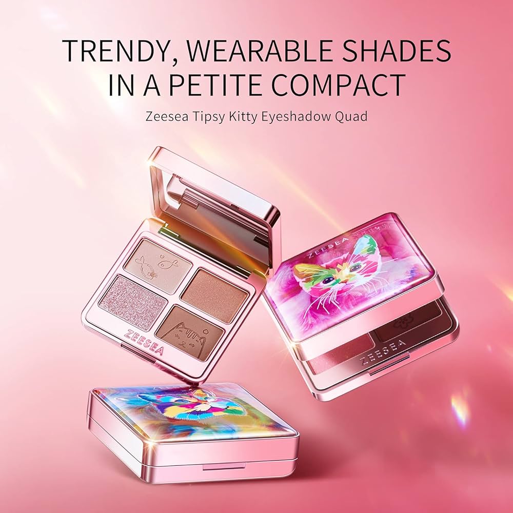 Amazon.com : zeesea Tipsy Kitty Eyeshadow Quad,4 Colors Mini Matte