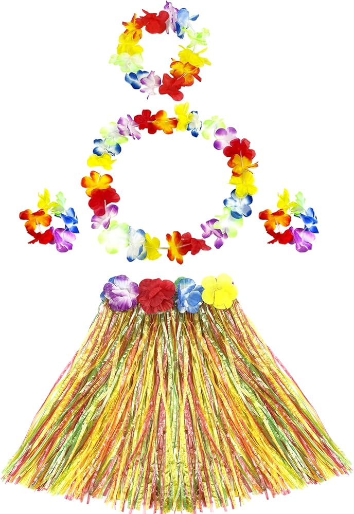Amazon.com: Hikkcos 5pcs Elastic Hawaiian Hula Grass Skirt for
