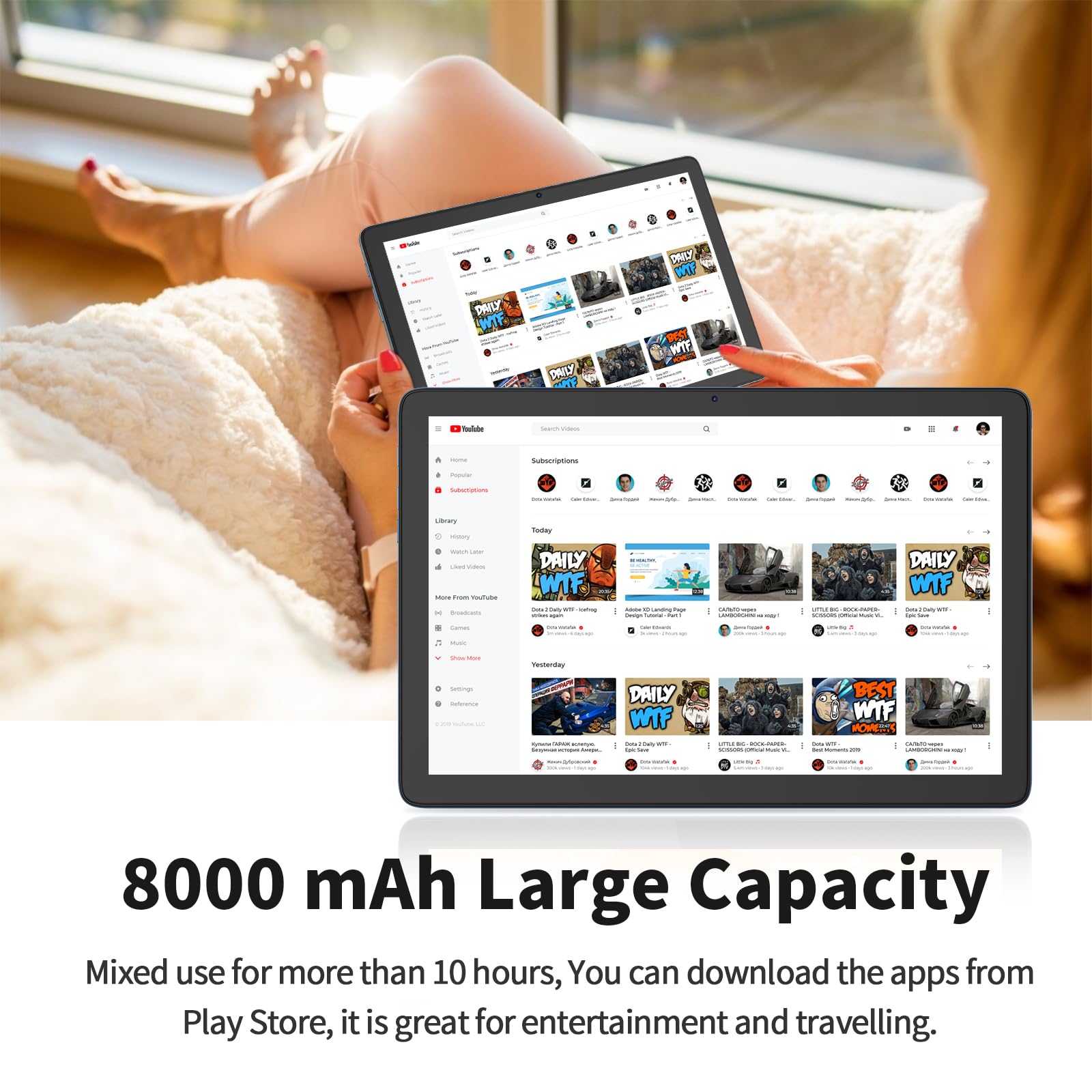 Amazon.com : PRITOM TAB12 10 Inch Phone Tablets Android 14, 5Ghz