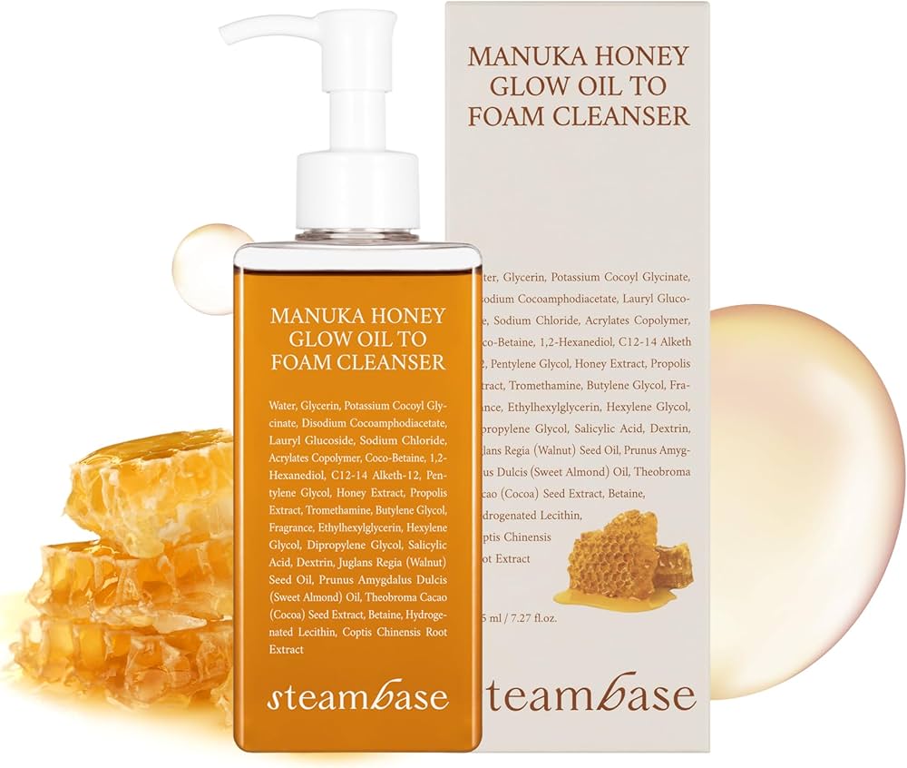 Amazon.com: STEAMBASE Manuka Honey Glow Oil to Foam | Daily Makeup