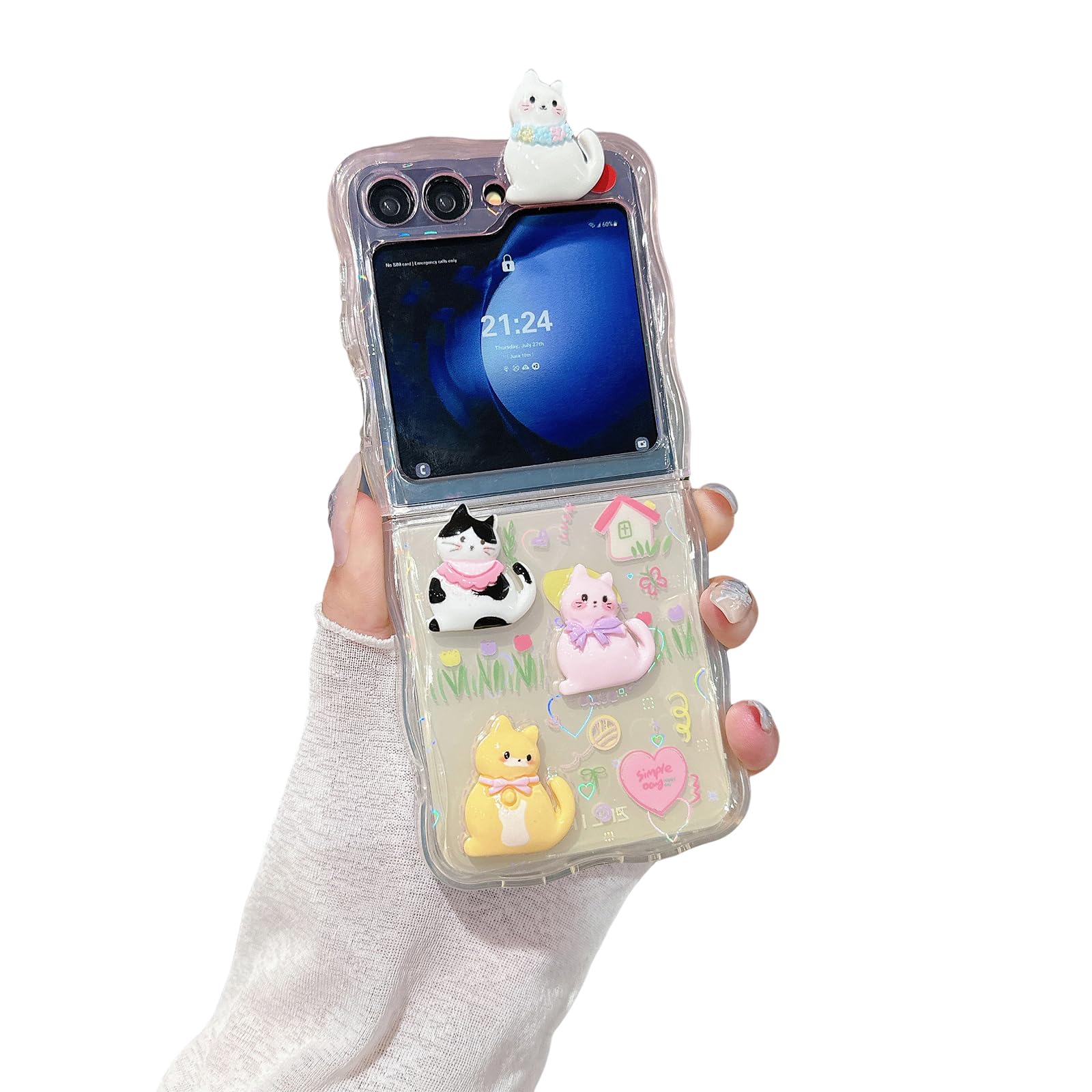 Amazon.co.jp: RUIKER Samsung galaxy z flip6 用 ケース 猫 動物