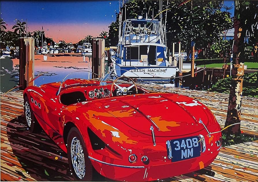 Amazon.co.jp: 鈴木英人◇【恋するマイアミ】◇アートプリント◇額装