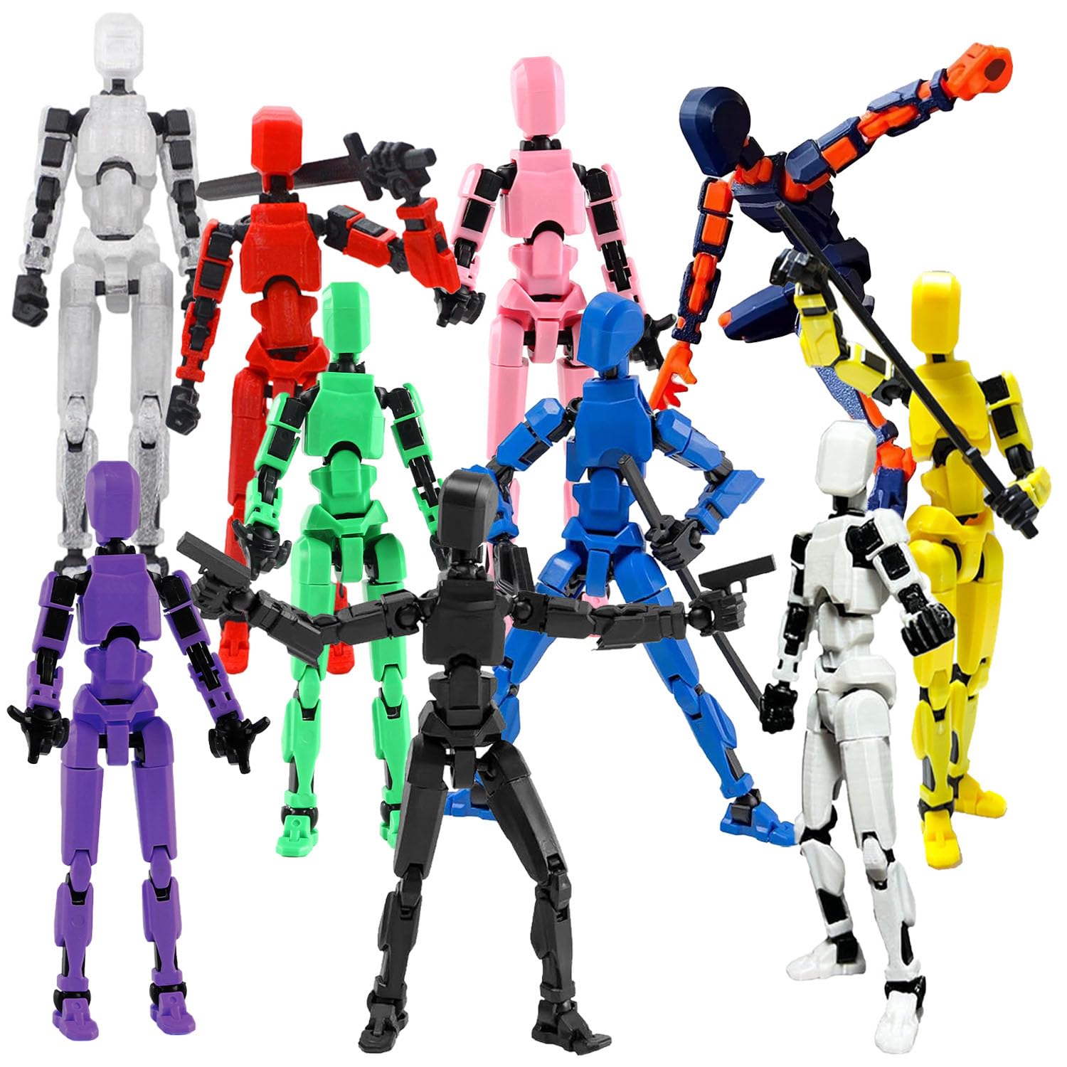 Amazon.com: BVVLI T13 Action Figure Set, 10PCS Robot 3D Printed