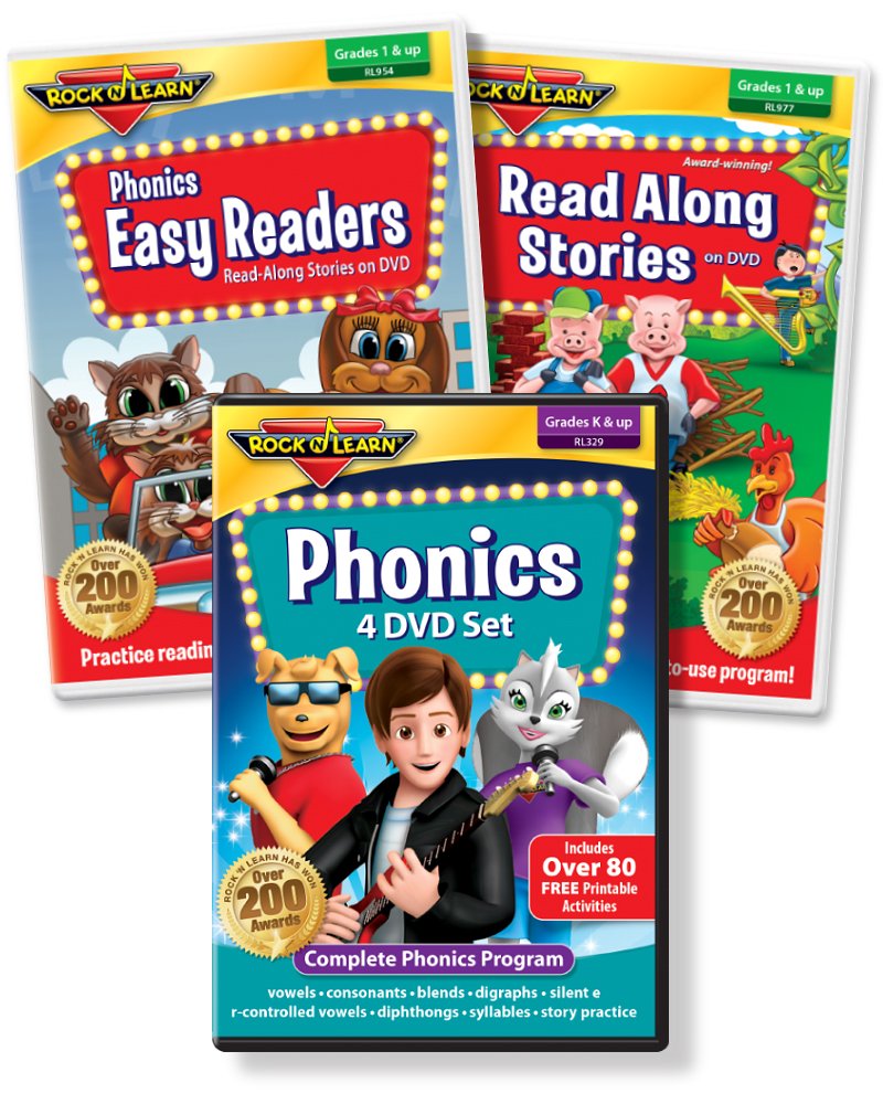 Amazon.com: ROCK N LEARN Reading DVD Collection - Phonics 4-DVD