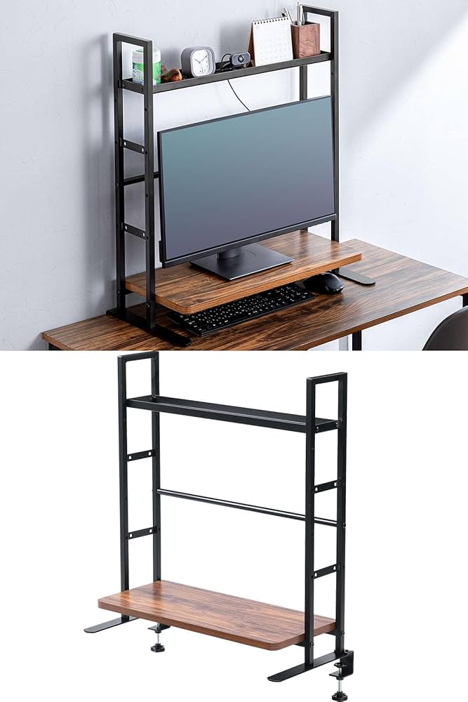 Amazon.co.jp: サンワダイレクト机上ラック 幅62.5cm クランプ式 2段