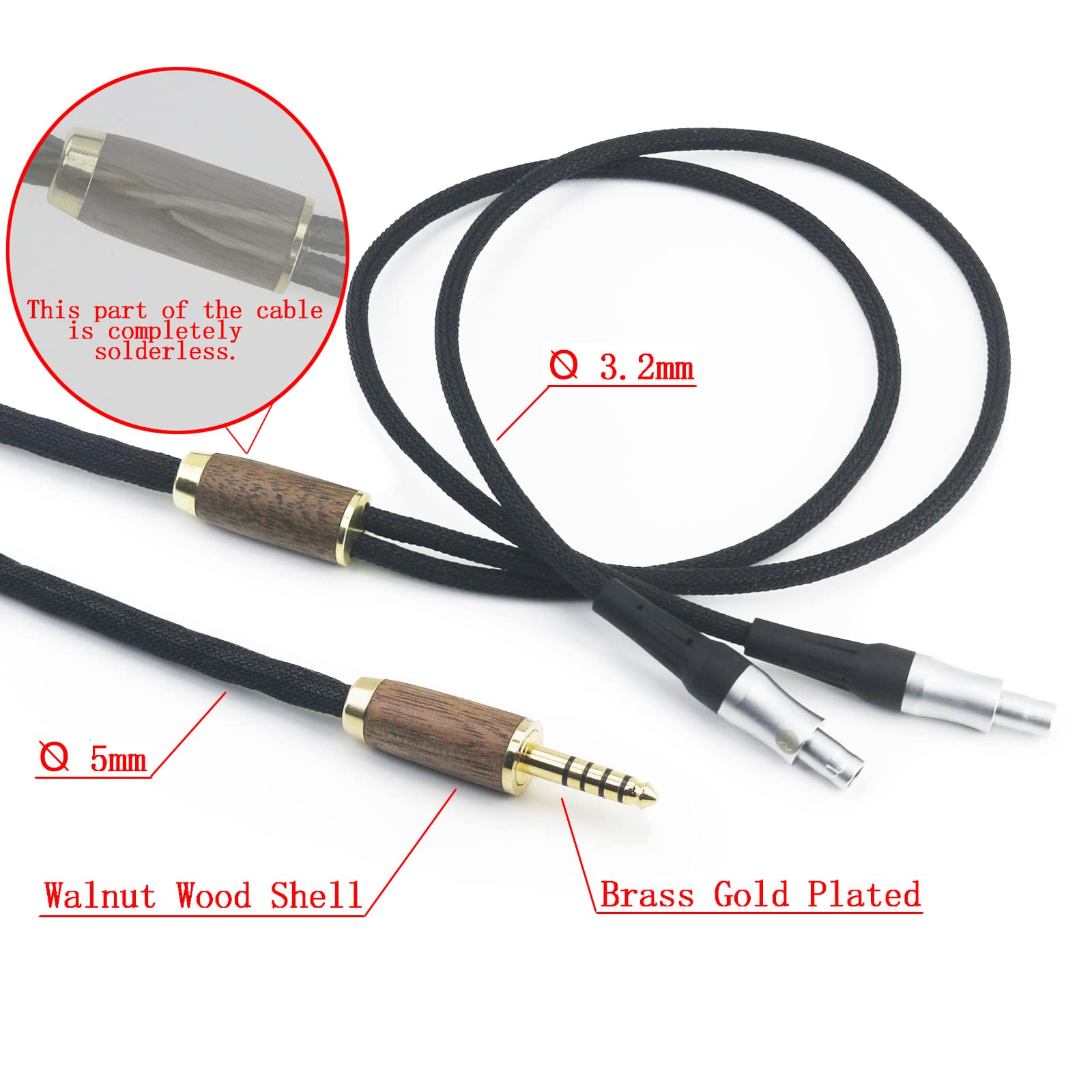 Amazon | NewFantasia 4.4mm バランスケーブル ゼンハイザー HD800