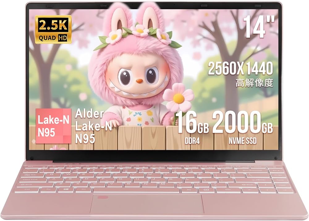 Amazon.co.jp: ESBOOK ノートパソコン14インチ ピンク 軽量薄型 1.3kg