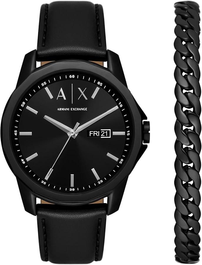 Amazon.com: A|X Armani Exchange Men's Watch, Three-Hand Black