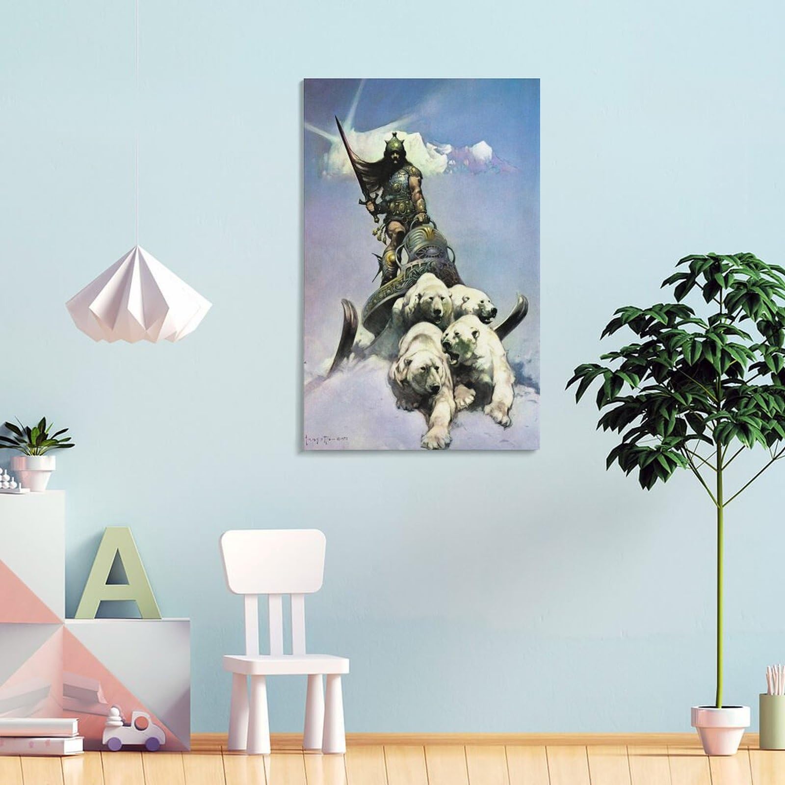 Amazon.com: Silver Warrior by Frank Frazetta Art Poster Canvas