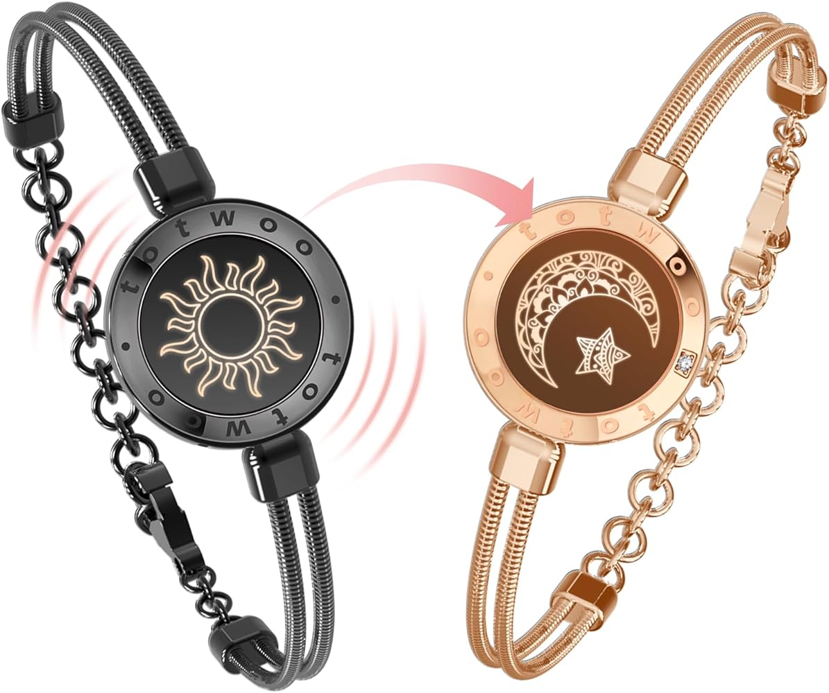 Amazon.co.jp: [TOTWOO] スマートブレスレット ペア 着信通知·振動機能