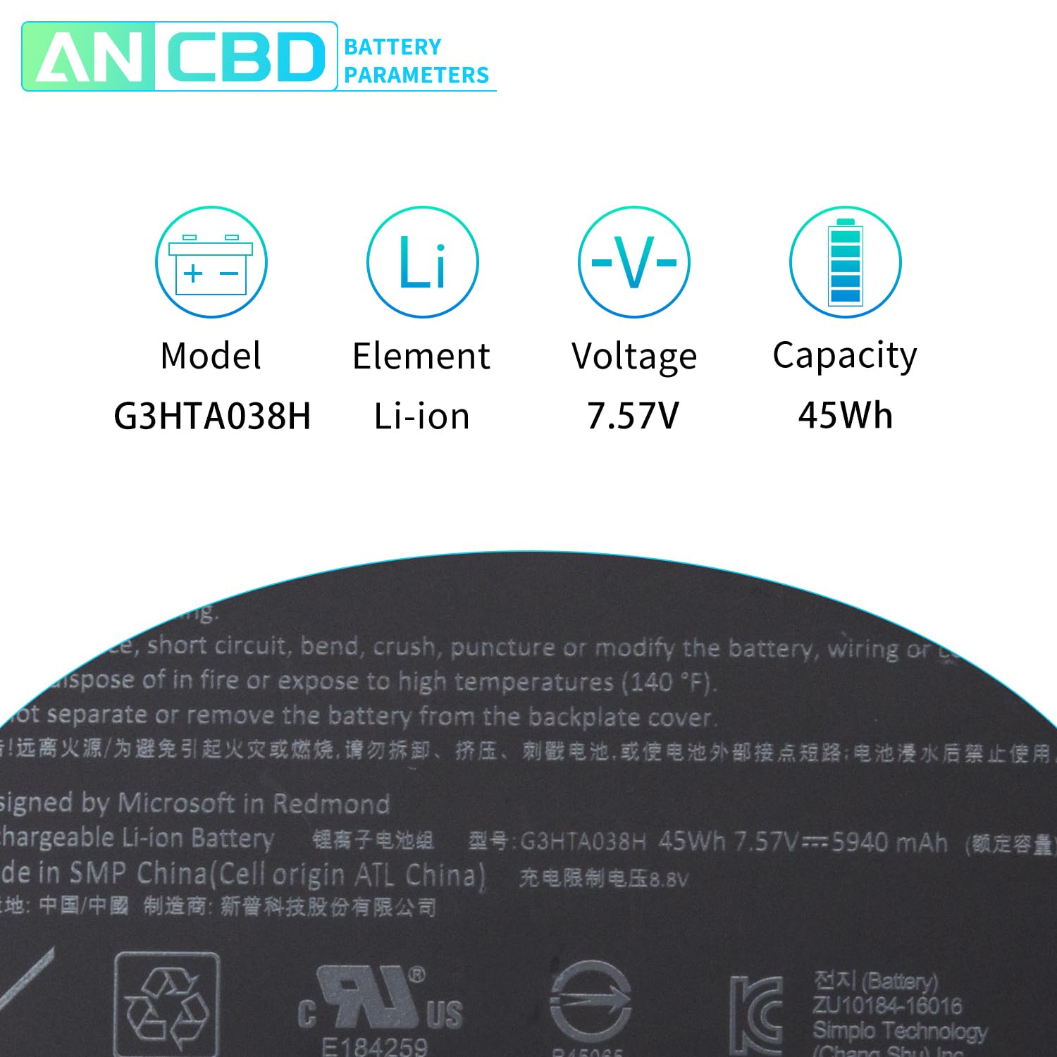 Amazon.com: G3HTA038H Laptop Battery for Microsoft Surface Pro 5th