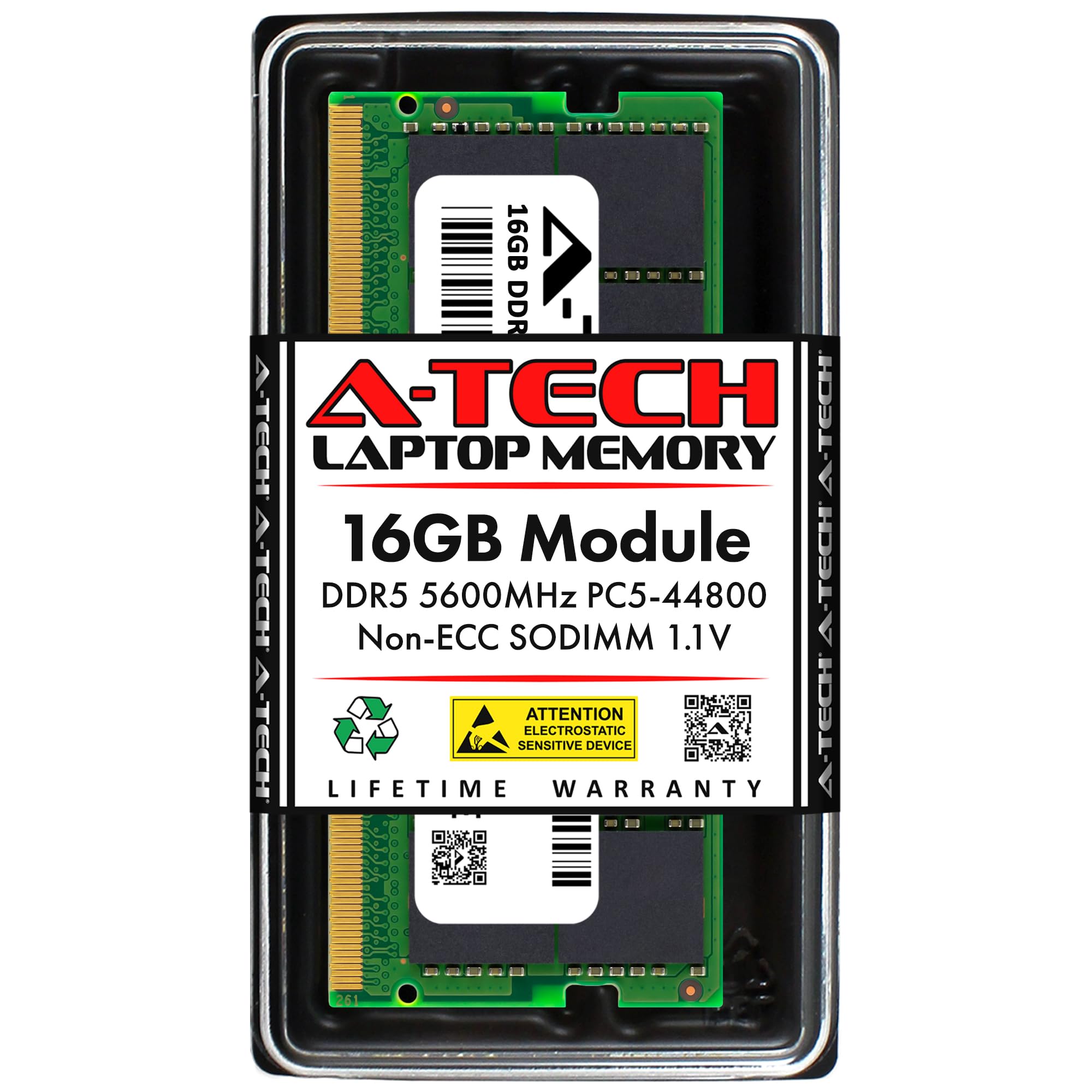A-Tech 16GB DDR5 5600MHz PC5-44800 CL46 SODIMM 1.1V Non-ECC
