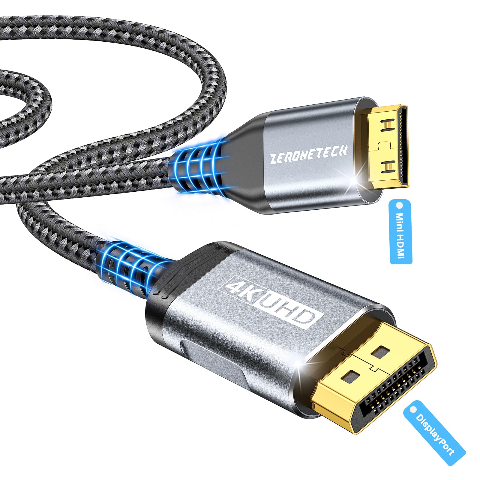 Amazon | DisplayPort to Mini HDMIケーブル 1M、4K@60Hz UHD