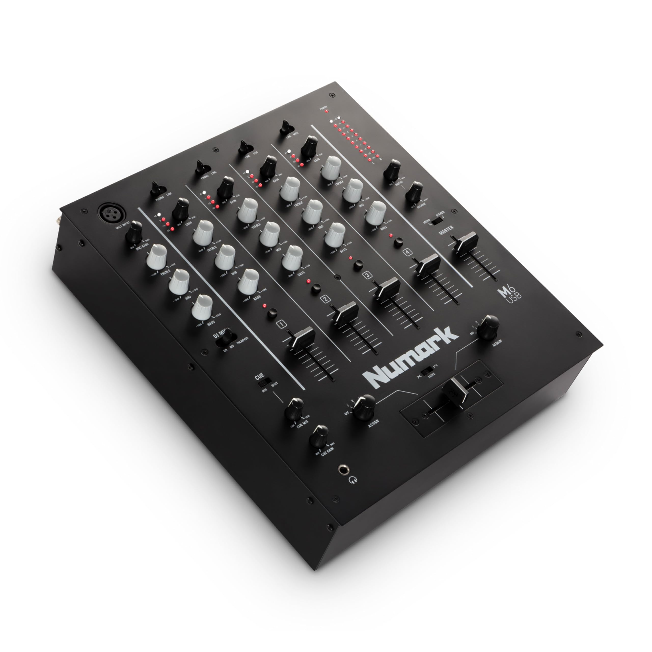 Numark M6 USB - 4-Channel DJ Mixer with Built-In Audio Interface