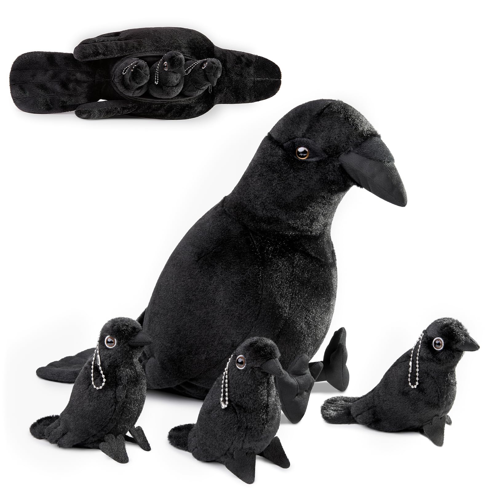 Amazon.co.jp: ダブルブレッド ブラックカラスぬいぐるみ リアルな