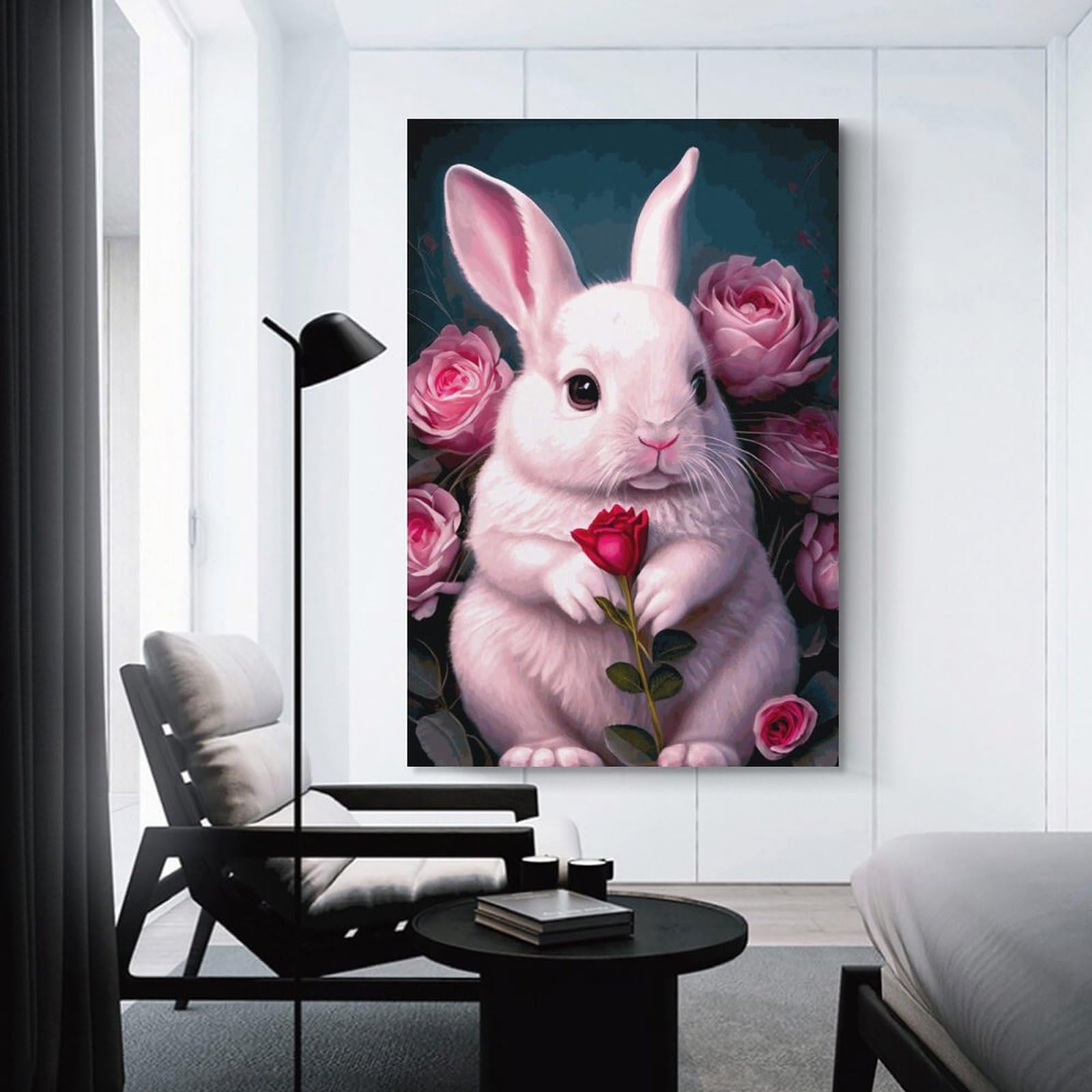 Amazon.co.jp: 絵画 かわいいウサギインテリア 絵画 超リアルな動物