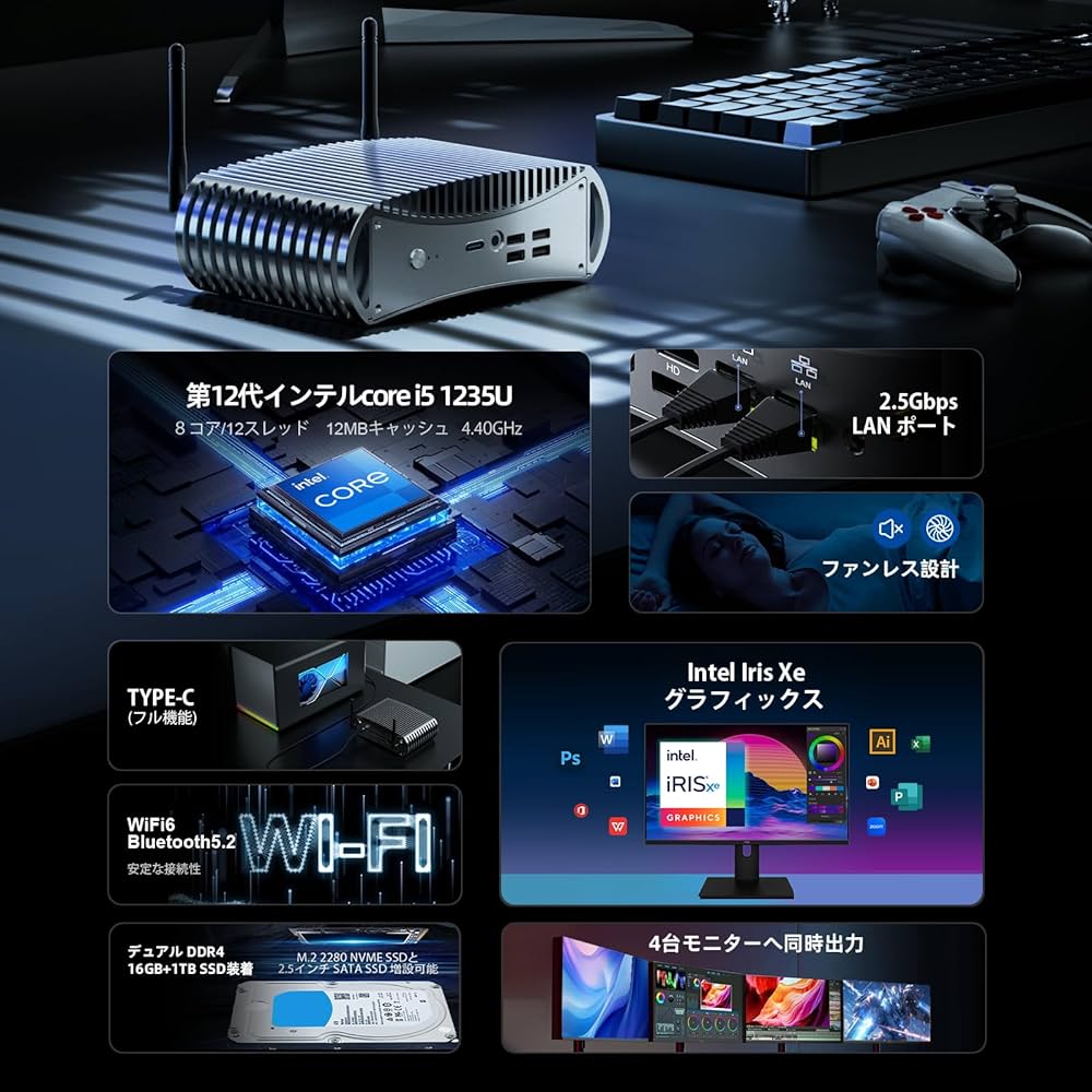 Amazon.co.jp: ミニ㍶ TK12-F第12世代インテル core i5-1235U 10コア