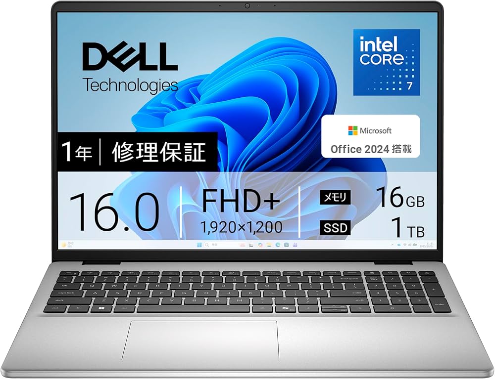 Amazon.co.jp: Dell ノートパソコン Dell 16 DC16250 16インチ Intel