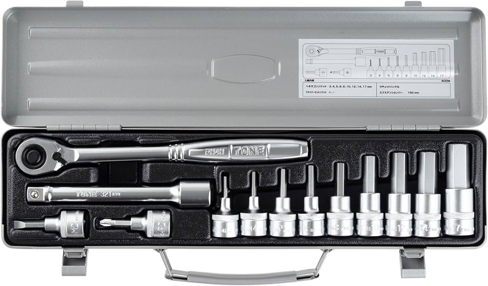 Amazon | トネ(TONE) ヘキサゴンソケットレンチセット 400M 差込角12.7