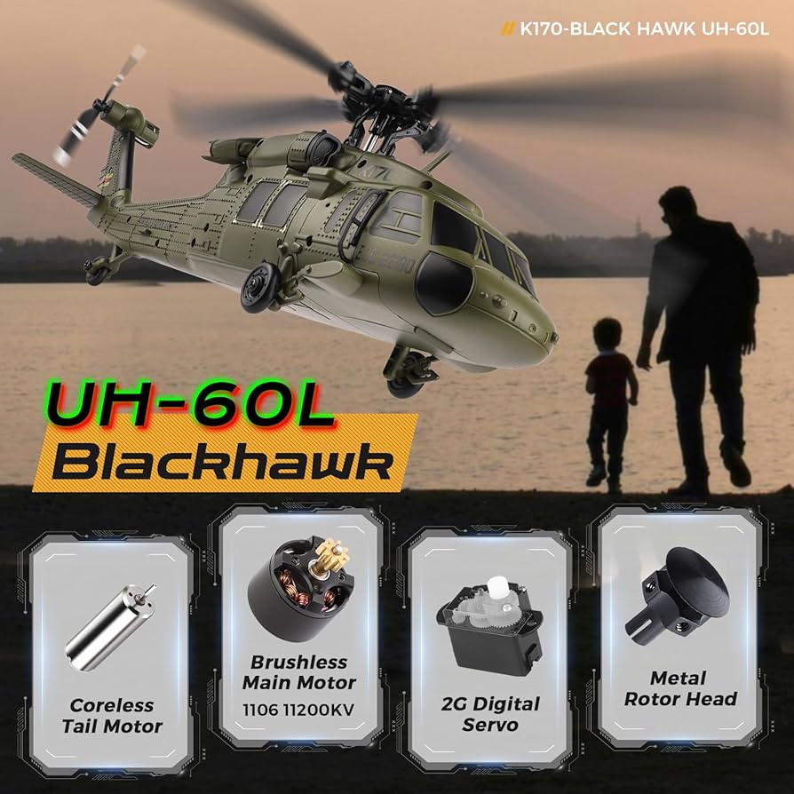 Amazon.com: CKYSCHN UH60L Blackhawk RC Helicopter Brushless 4CH
