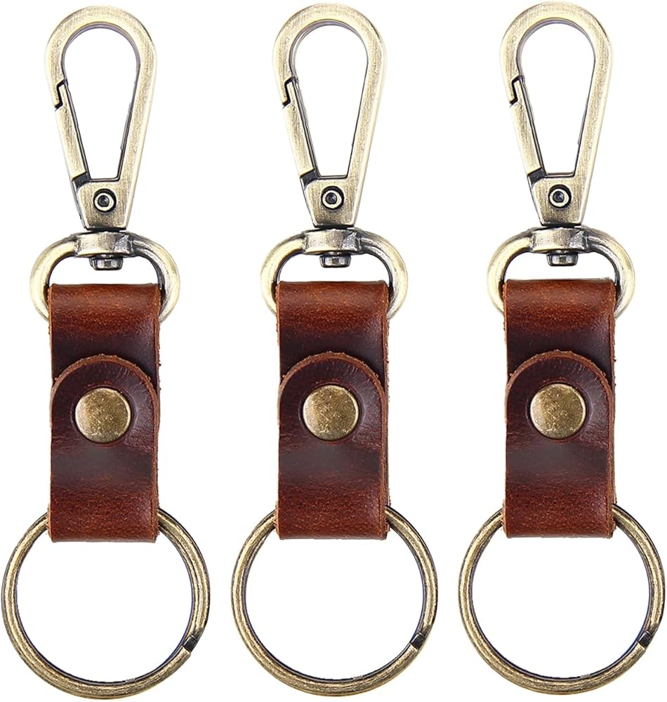 MY MEMORY Handmade Genuine Leather Key Chain,Universal Key Fob