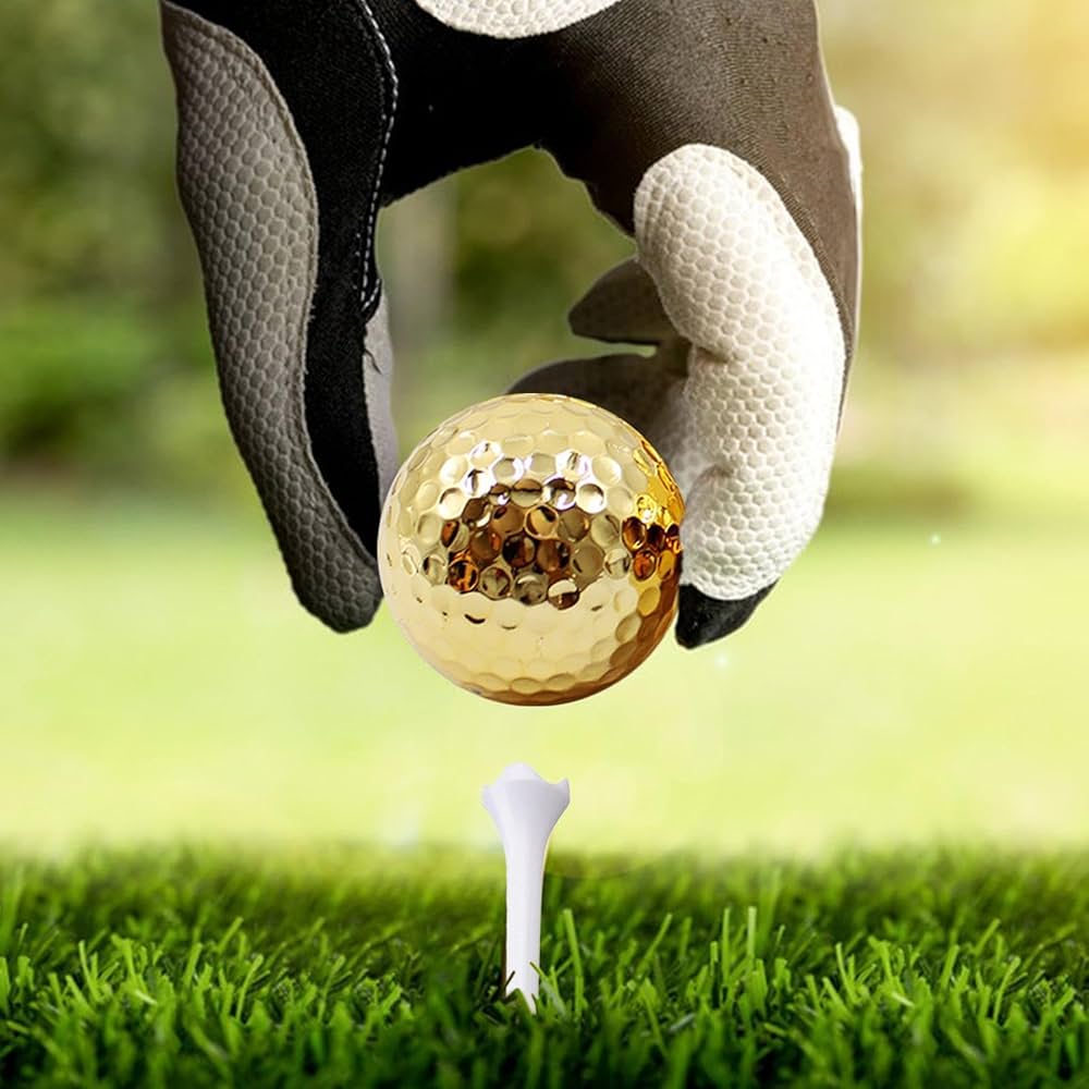 Amazon | ゴールデン ゴルフ ボール、電気メッキ ゴールド ゴルフ