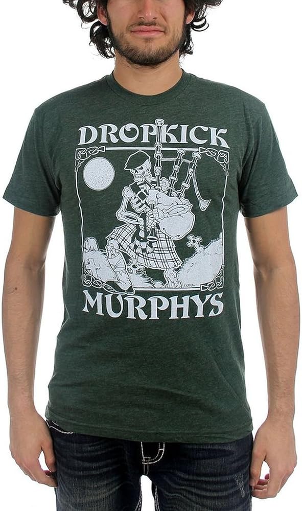 Amazon.com: Dropkick Murphys - Mens Vintage Skeleton Piper T-Shirt