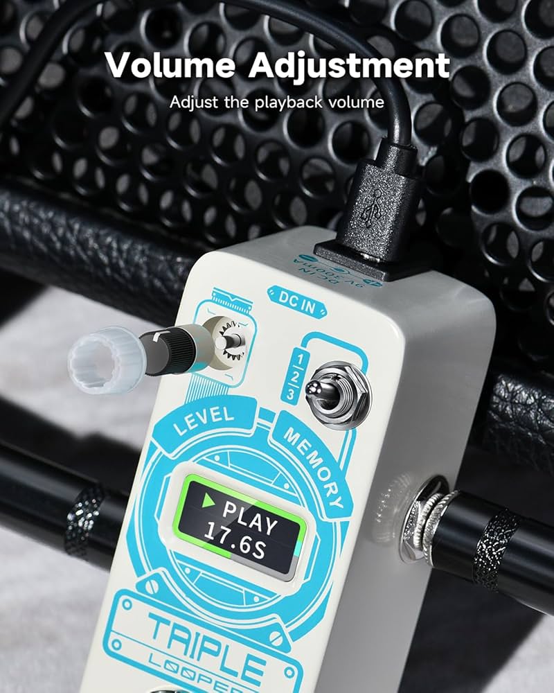 Donner Triple Looper Pedale Effetto Loop per Chitarra, 30 Minuti 3