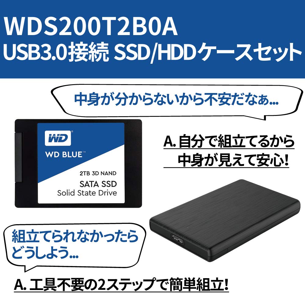 Amazon | Western Digital SSD 2TB WD Blue 玄人志向 SSD/HDD USB3.0
