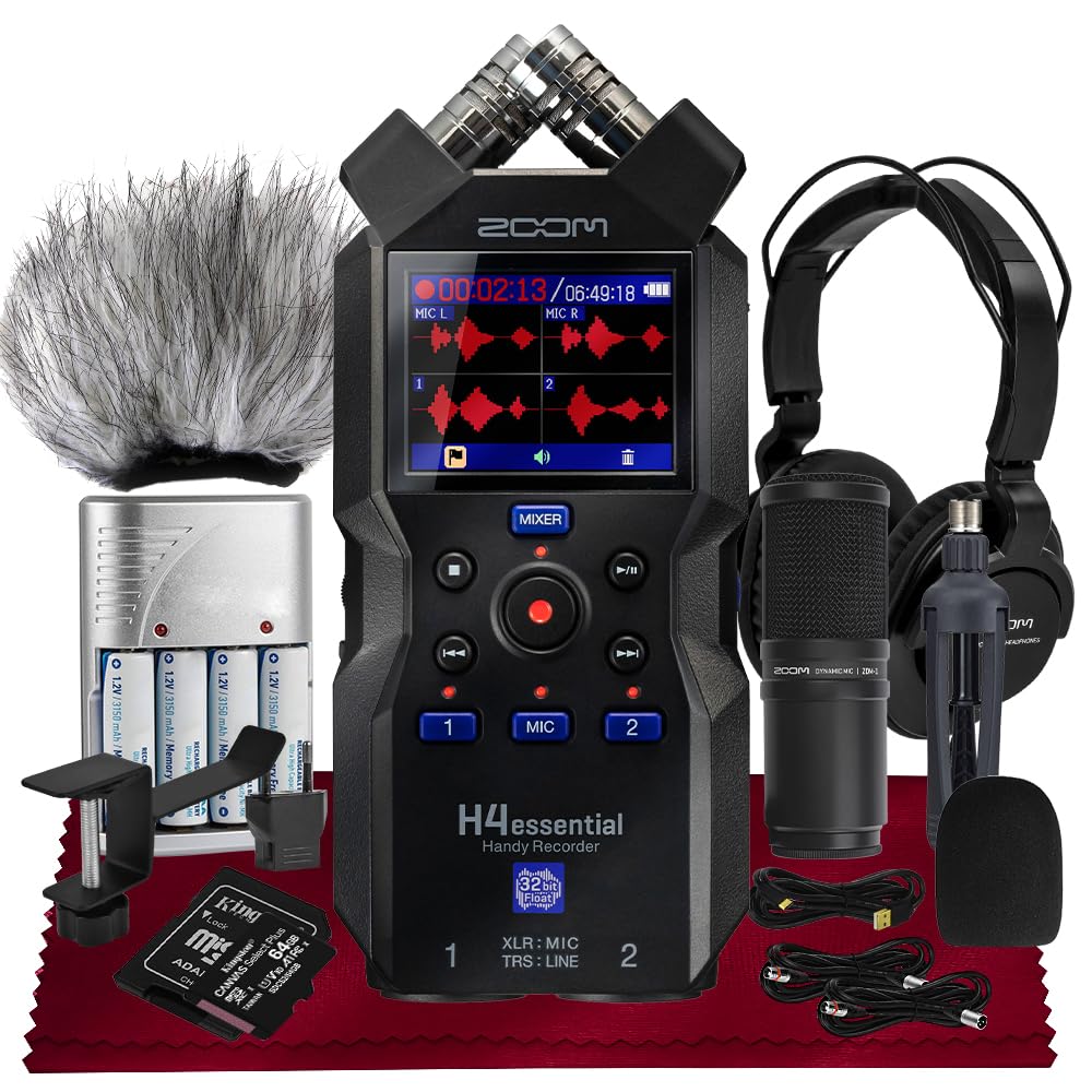 Amazon.com: Zoom H4essential 4-Track Handy Recorder, 32-Bit Float