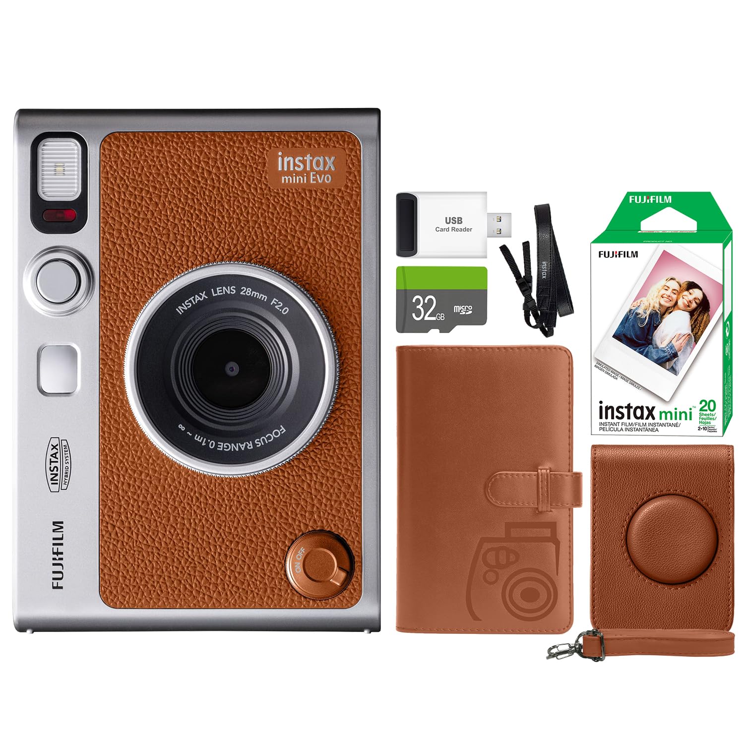 Amazon.com : FUJIFILM INSTAX Mini EVO Hybrid Instant Camera Brown