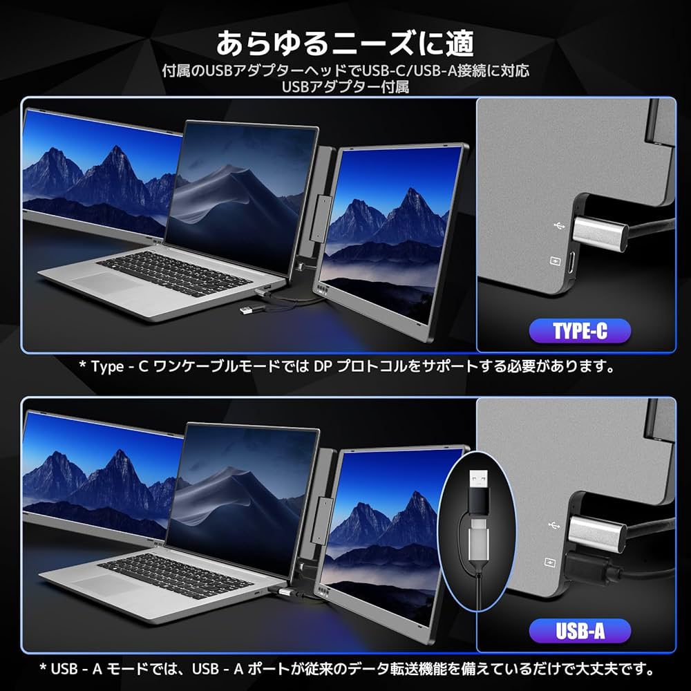 Amazon.co.jp: ROADOM デュアルモニター 15.6インチ トリプルモニター