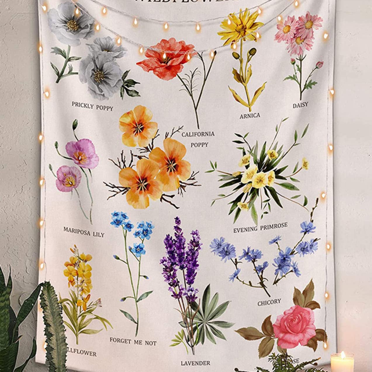 Amazon.co.jp: GEDWU 自然 タペストリー 花 壁を飾る布 北欧 ウォール