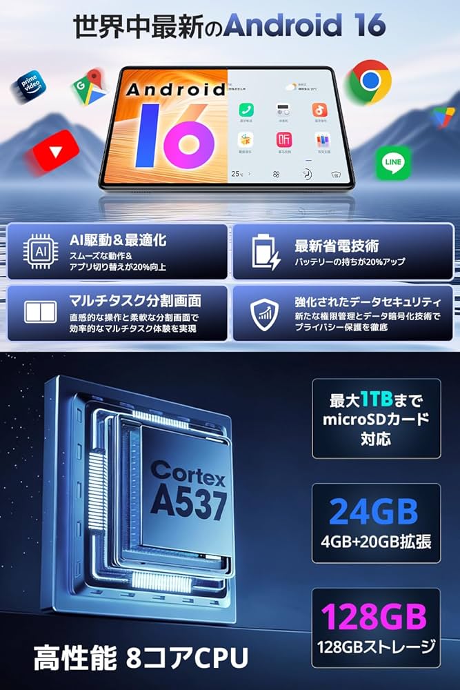Amazon.co.jp: タブレット 10インチ 【Android 16 Gemini AI搭載