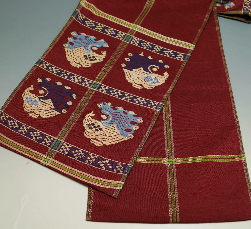 Amazon.co.jp: 龍村平蔵製 袋帯 甲比丹孔雀 紬地 本袋帯 カジュアル