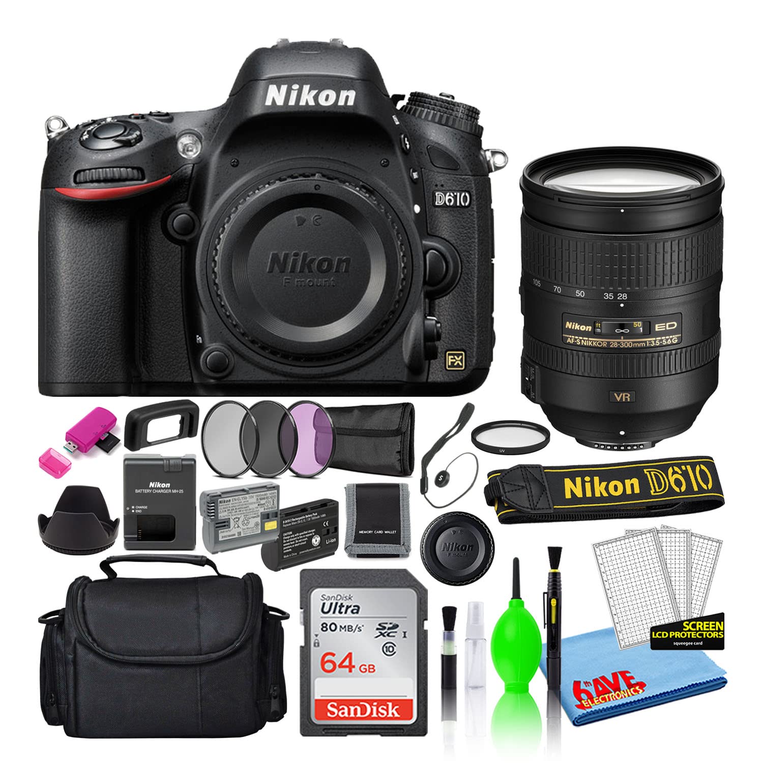 Amazon.com : Nikon D610 24.3MP DSLR FX-Format Digital Camera with