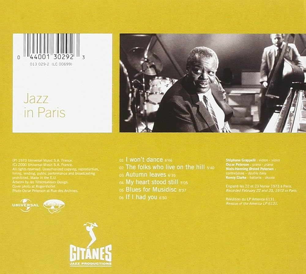 PETERSON,OSCAR - Jazz in Paris: Oscar Peterson-Stephane Grapelli